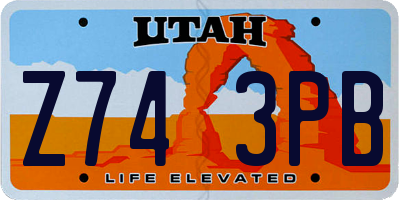 UT license plate Z743PB