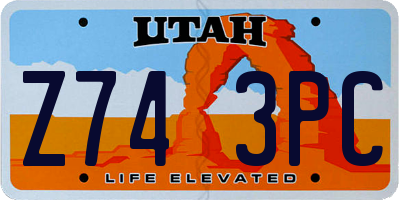 UT license plate Z743PC