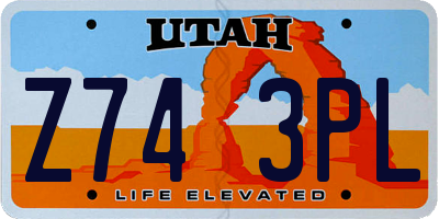 UT license plate Z743PL