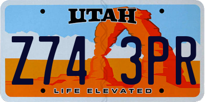 UT license plate Z743PR
