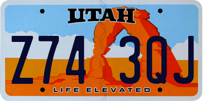 UT license plate Z743QJ