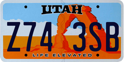 UT license plate Z743SB