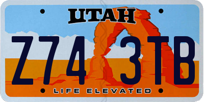 UT license plate Z743TB