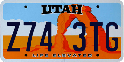 UT license plate Z743TG
