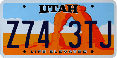 UT license plate Z743TJ