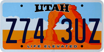 UT license plate Z743UZ