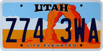 UT license plate Z743WA