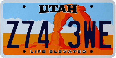 UT license plate Z743WE