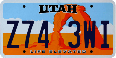 UT license plate Z743WI