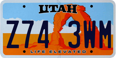 UT license plate Z743WM