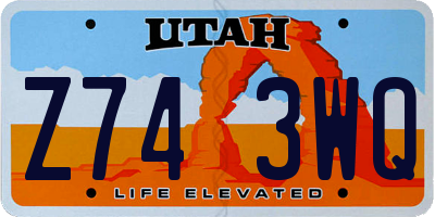 UT license plate Z743WQ