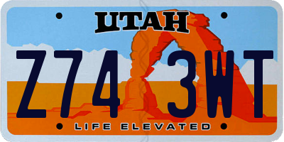 UT license plate Z743WT