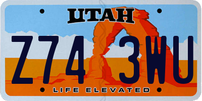UT license plate Z743WU