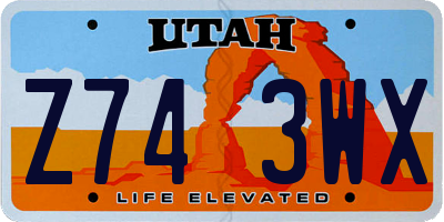 UT license plate Z743WX