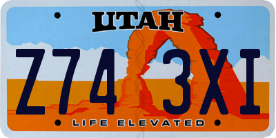 UT license plate Z743XI