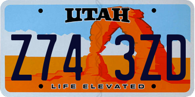 UT license plate Z743ZD