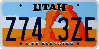 UT license plate Z743ZE