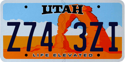 UT license plate Z743ZI