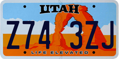 UT license plate Z743ZJ