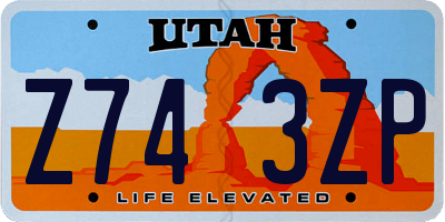 UT license plate Z743ZP