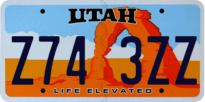 UT license plate Z743ZZ