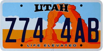 UT license plate Z744AB