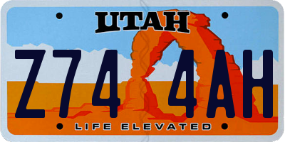 UT license plate Z744AH