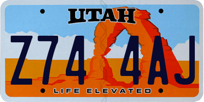 UT license plate Z744AJ