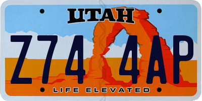 UT license plate Z744AP