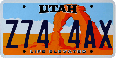 UT license plate Z744AX