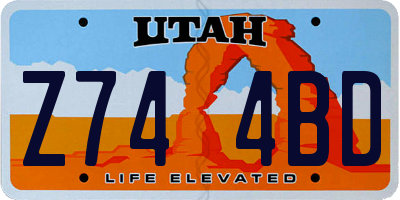 UT license plate Z744BD