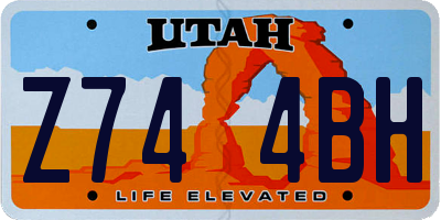 UT license plate Z744BH