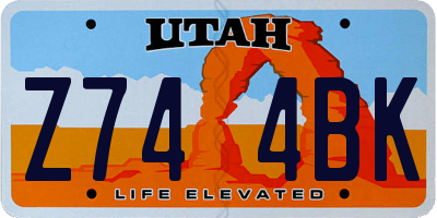 UT license plate Z744BK