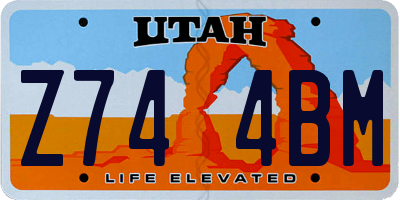 UT license plate Z744BM