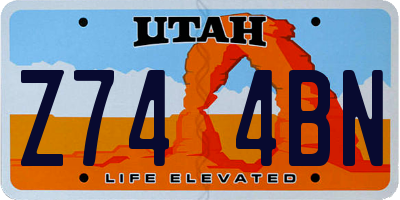 UT license plate Z744BN
