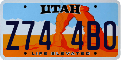 UT license plate Z744BO