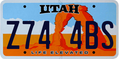 UT license plate Z744BS