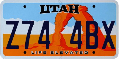 UT license plate Z744BX