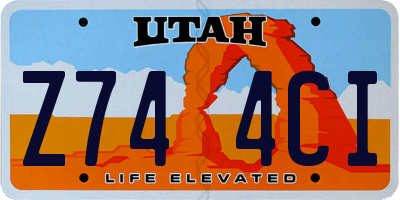 UT license plate Z744CI
