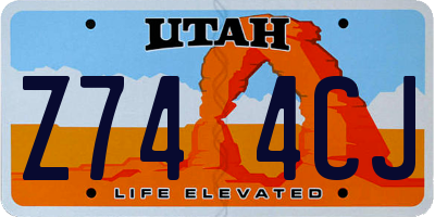 UT license plate Z744CJ