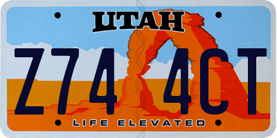 UT license plate Z744CT