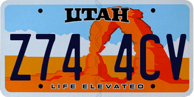 UT license plate Z744CV