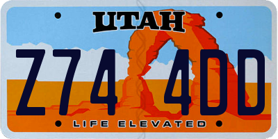 UT license plate Z744DD