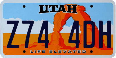 UT license plate Z744DH