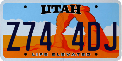 UT license plate Z744DJ