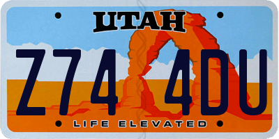 UT license plate Z744DU