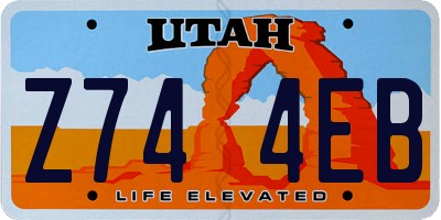 UT license plate Z744EB