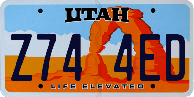 UT license plate Z744ED