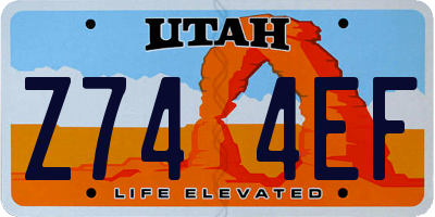 UT license plate Z744EF