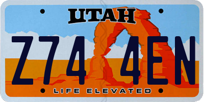 UT license plate Z744EN
